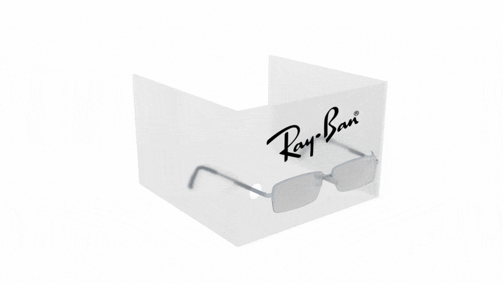 Display in plexiglass porta occhiali