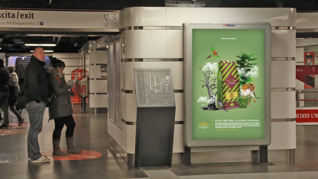 Cartellone pubblicitario in metropolitana Termini linea A